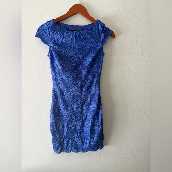 bebe Royal Blue Lace Mini Dress xxs - Picture 1 of 4